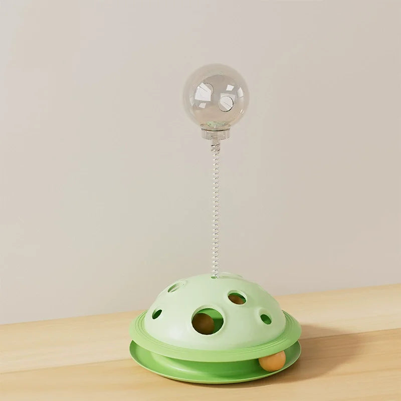 Pet Cat Toys Slow Feeder Food Leaking Ball Turntable 360° Rotation Smooth Round Fun Gameplay Relieves Boredom For Cats