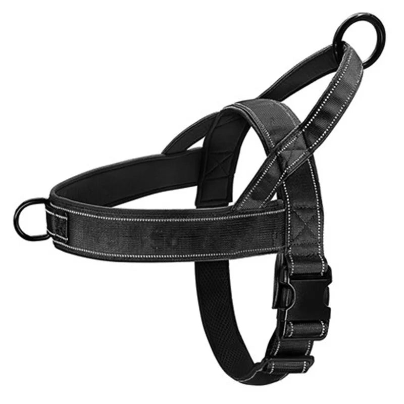 Tactical Dog Harness 1000D Nylon Adjustable Anti-Pull with Handle Reflective Vest for Large Dogs Outdoor Training