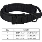 Tactical Dog Collar Adjustable Military Nylon Dog Collar with Control Handle Heavy Duty Metal Buckle for Medium Large Dogs