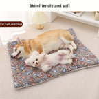 Pet Mat - Thick Cushioned Dog & Cat Bed, All-Season Soft Sleeping Pad, Non-Slip Machine Washable, Ideal for Small to Medium Dogs