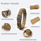 Tactical Dog Collar, Heavy Duty Nylon Collar with Metal Buckle & D Ring, Adjustable Training Collar for Medium Large Dogs
