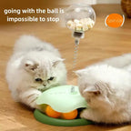 Pet Cat Toys Slow Feeder Food Leaking Ball Turntable 360° Rotation Smooth Round Fun Gameplay Relieves Boredom For Cats