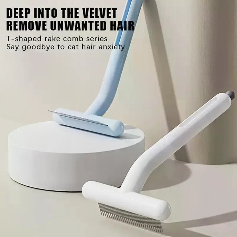 Pet Grooming Undercoat Rake 20 Degree Tilted Design Rounded Smooth Teeth For Cats Dogs Daily Home Grooming