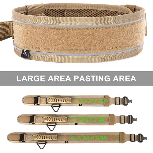 6.5cm Wide Tactical Dog Collar Adjustable, Military Nylon with Control Handle, Heavy Duty Reflective for Large Medium Dogs