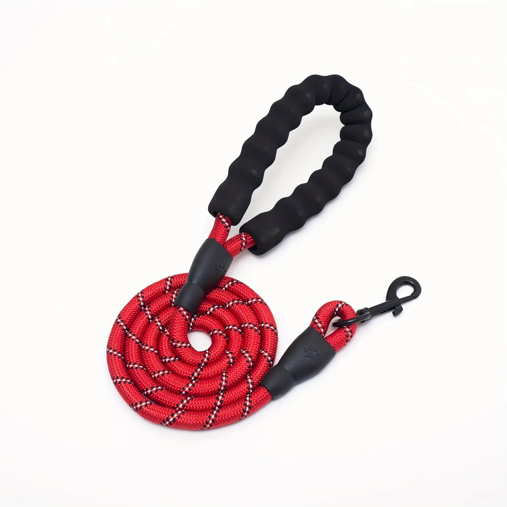 Reflective Dog Leash With Comfortable Padded Handle - Double Heavy Duty Traction Rope For Strong Dogs - Enhance Safety And Contr