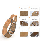 New Tactical Dog Collar Adjustable Military Training Nylon Dog Collar with Control Handle and Heavy Metal Buckle for Large Dogs