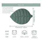 Leaves Shaped Pet Bed Reversible Soft Washable Non Slip Cushion For Cats Dogs Indoor Travel Camping Comfortable Cozy Cooling Mat