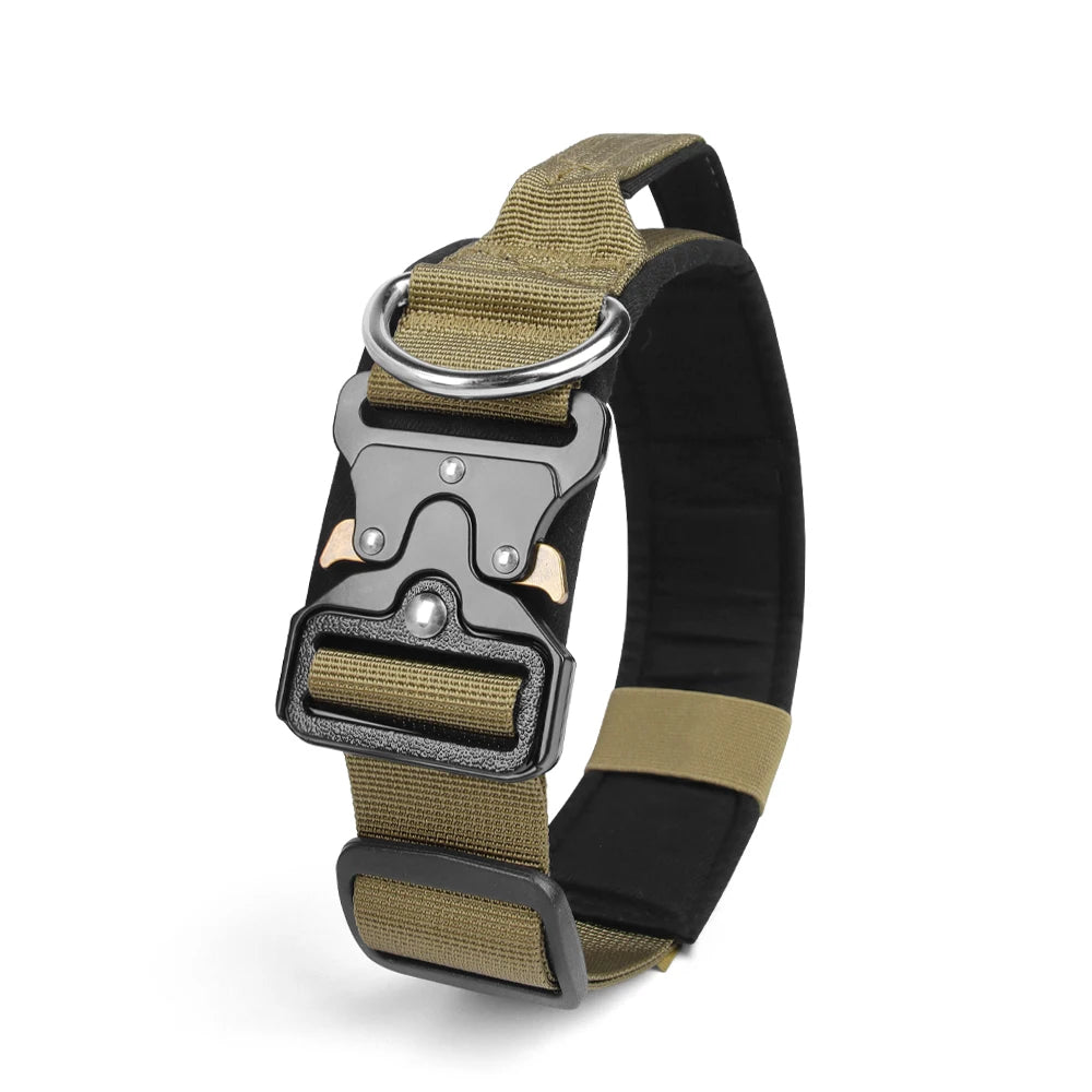 Durable Metal Buckle Pet Collars for Medium Large Dogs Solid Nylon Big Dog Collar with Handle Greyhound Mascotas Accessories