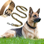 Dog Collar Durable Adjustable Military Pet Collar Tactical Leash Set Nylon Collar Medium Large Dog Shepherd Training Accessories