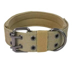 Outdoor Adjustable Military Dog Collar Traction Rope Metal D-Ring and Buckle Working Dog Collar Five-Level for Medium and Large