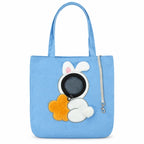 Pet Carrier Tote Bag for Cats and Small Dogs, Cute Plush Head-Out Shoulder Bag with Safety Tether, Foldable for Travel & Walking