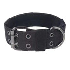 Outdoor Adjustable Military Dog Collar Traction Rope Metal D-Ring and Buckle Working Dog Collar Five-Level for Medium and Large