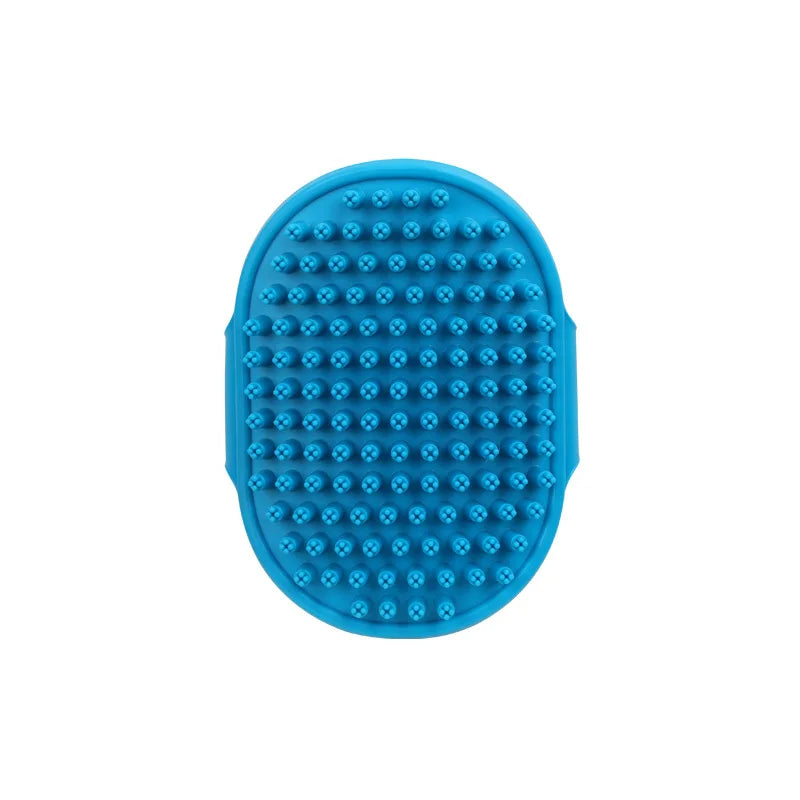 Cat Grooming Comb Dog Bath Brush Pet Grooming Shedding Soothing Massage Rubber Bristles Comb with Adjustable Ring Handle