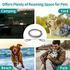 Double-Headed Dog Tie out Cable Leash with Metal Buckle Anti-Rust Steel Wire Outdoor Training Collar Durable Traction Rope Strap