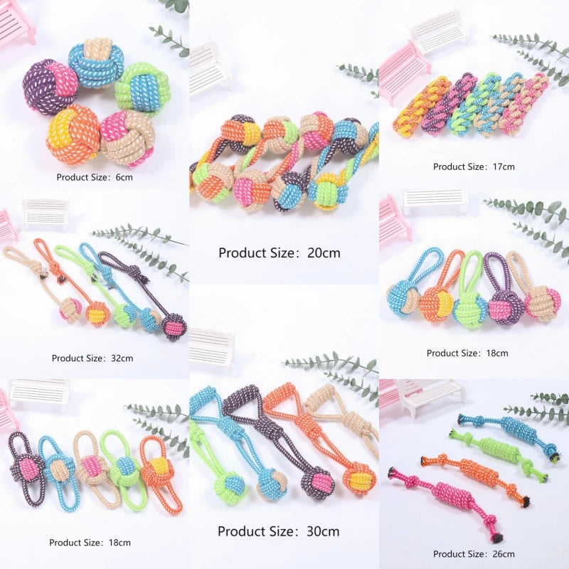 Pet Dog Toys for Large Small Dogs Toy Interactive Cotton Rope Mini Dog Toys Ball for Dogs Accessories Toothbrush Chew Puppy Toy