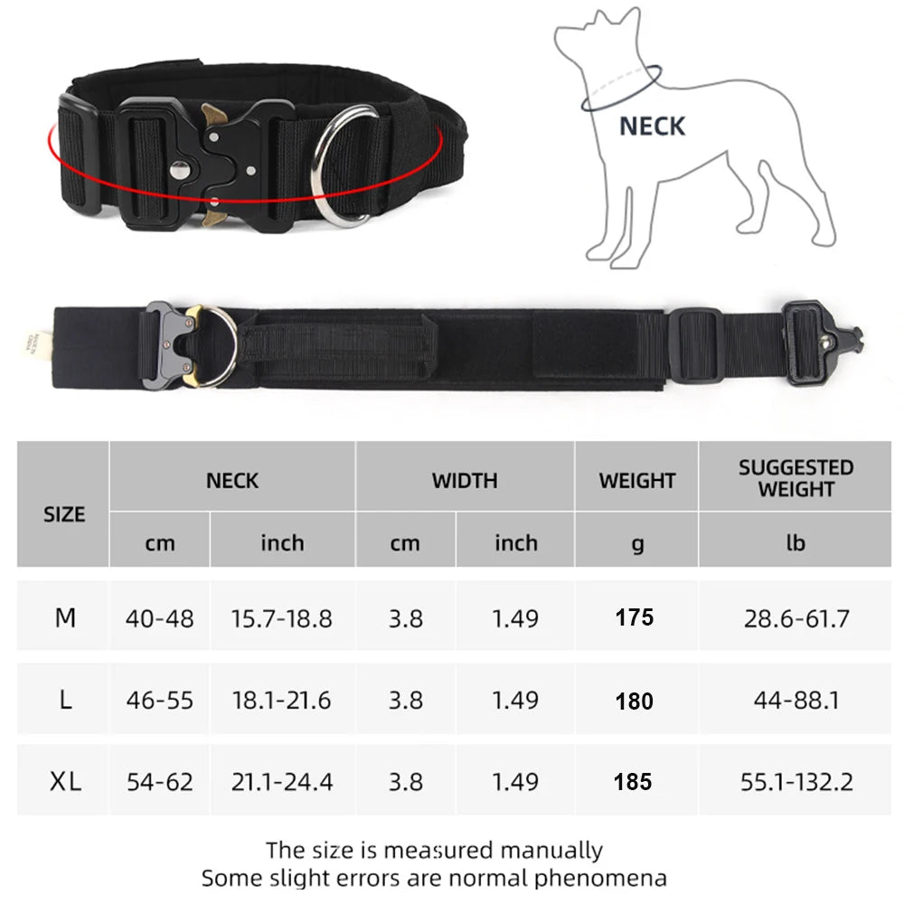 Durable Metal Buckle Pet Collars for Medium Large Dogs Solid Nylon Big Dog Collar with Handle Greyhound Mascotas Accessories