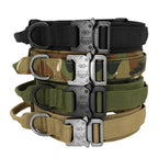 actical Dog Collar  Adjustable Military Training Nylon Dog Collar with  Heavy Metal Buckle for Medium and Large Dogs