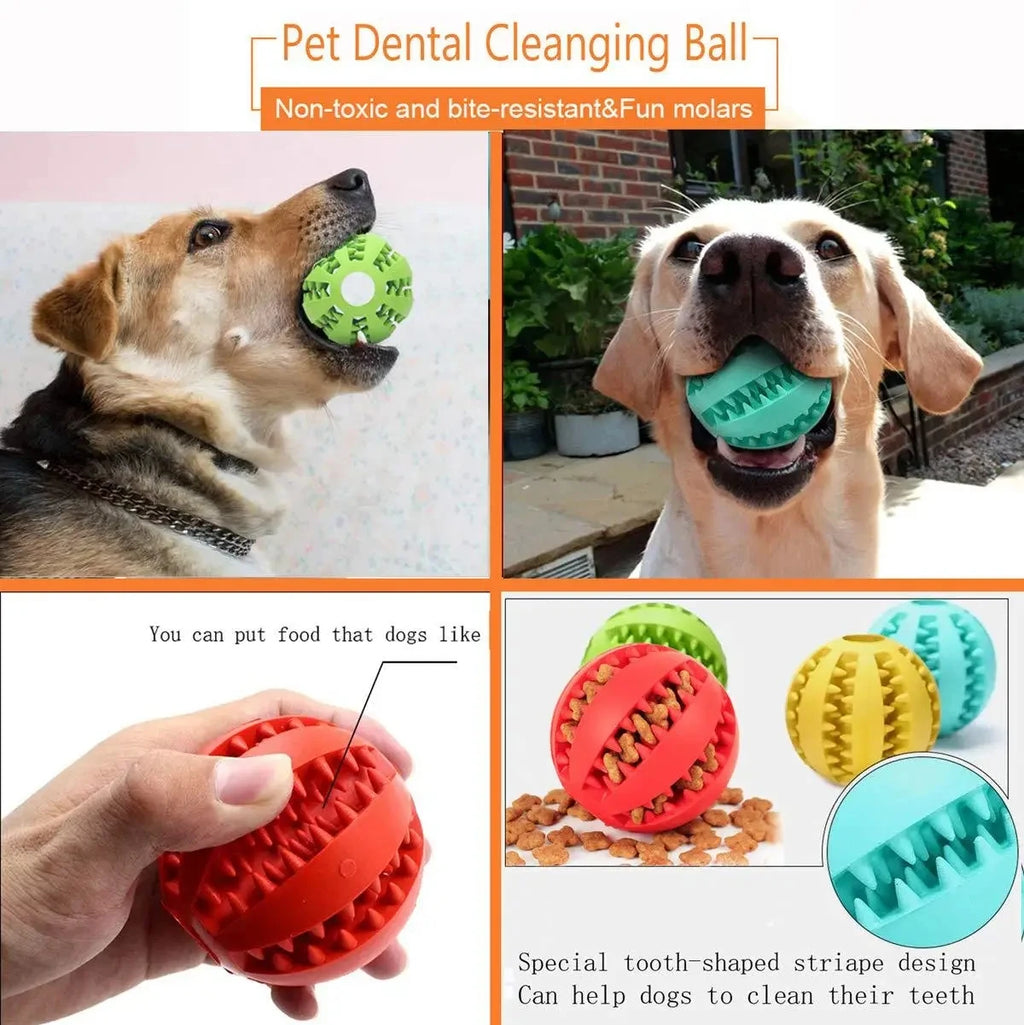 Pet Dog Toys Toy Funny Interactive Elasticity Soft Ball Dog Chew Toy For Dog Tooth Clean Ball Food Extra-tough Rubber Ball Dogs