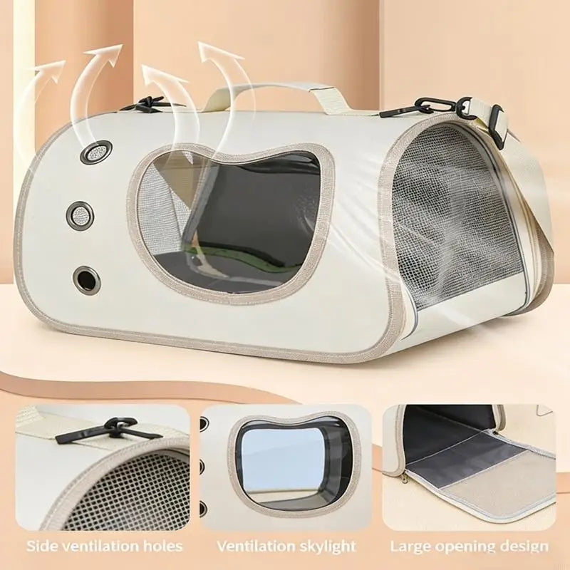 Fashion Pet Carriers For Small Pet Water Resistant Breathable Large Opening 55KF