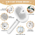 Multifunctional Pet Grooming Tool Combines Steam Spray Floating Hair Removal and Styling for Cats and Dogs All in One Device