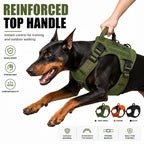 Heavy Duty Tactical Dog Harness Adjustable Reflective No Pull Vest With Reinforced Handle Outdoor Walking For Medium Large Dogs