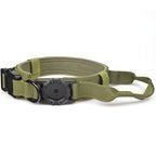 Tactical AirTag Dog Collar, with AirTag Holder and Handle Military Dog Metal Buckle Adjustable GPS Collar for Medium Large Dogs