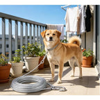 Double-Headed Dog Tie out Cable Leash with Metal Buckle Anti-Rust Steel Wire Outdoor Training Collar Durable Traction Rope Strap