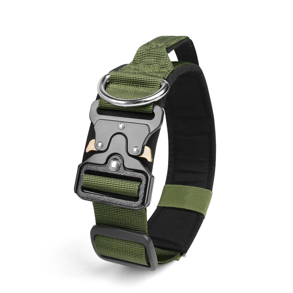 Durable Metal Buckle Pet Collars for Medium Large Dogs Solid Nylon Big Dog Collar with Handle Greyhound Mascotas Accessories