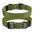 Tactical Dog Collar, Heavy Duty Nylon Dog Collar with Double Buckle, Adjustable Military Dog Collar for Medium Large Dogs