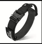 Heavy Duty Tactical Dog Collars with Handle Military Collar with Patch Outdoor Training and Walking for Medium and Large Dogs