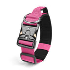 Durable Metal Buckle Pet Collars for Medium Large Dogs Solid Nylon Big Dog Collar with Handle Greyhound Mascotas Accessories
