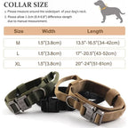 Tactical Dog Collar, Heavy Duty Nylon Collar with Metal Buckle & D Ring, Adjustable Training Collar for Medium Large Dogs
