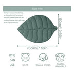 Leaves Shaped Pet Bed Reversible Soft Washable Non Slip Cushion For Cats Dogs Indoor Travel Camping Comfortable Cozy Cooling Mat