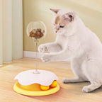 Pet Cat Toys Slow Feeder Food Leaking Ball Turntable 360° Rotation Smooth Round Fun Gameplay Relieves Boredom For Cats