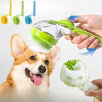 Pet Bathing Brush Long Handle Dog Cleaning Brush Soft Silicone Pet Grooming Comb for Cats Dogs Cat Massage Brush Pet Supplies