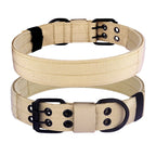 Tactical Dog Collar, Heavy Duty Nylon Dog Collar with Double Buckle, Adjustable Military Dog Collar for Medium Large Dogs