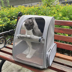 Pet Carrier Backpack for Small Cats and Dogs Puppies Safety Features and Cushion Back Suet Commuting Carriers Bag Safety Zippers