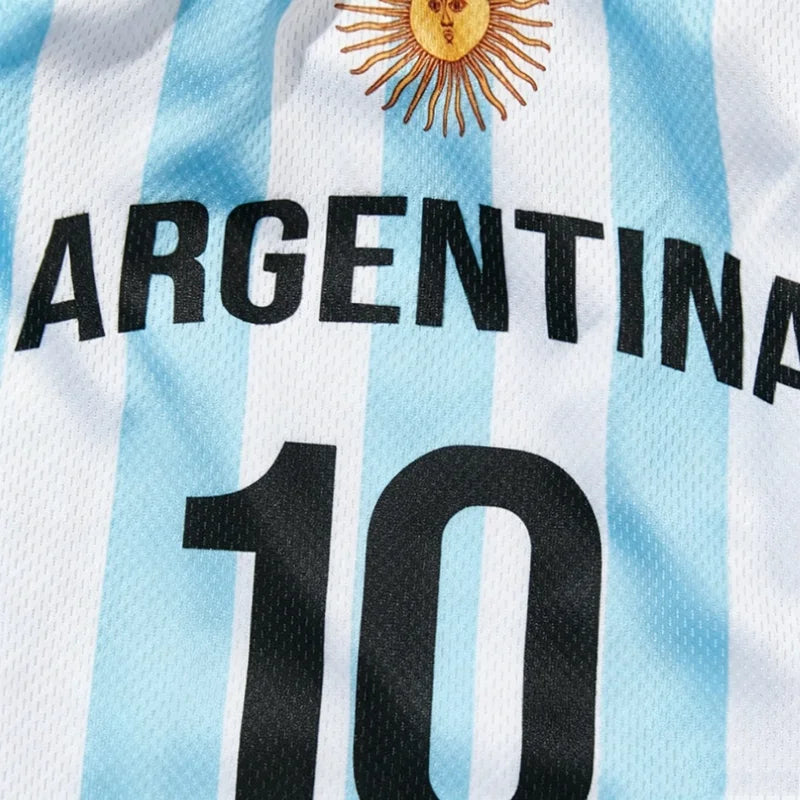 Argentina #10 Pet Dog/Cat Football Jersey, Striped With English Numbers & Letters Print, Ribbed Cuffs & Hem, Pet Vest For Breeds
