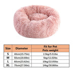 Soft Pet Cat Bed Pad Plush Warm Faux Fur Dog Calm Bed Donut Round Bed Comfortable Sleeping Washable for Small Medium Dog and Cat