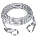 Double-Headed Dog Tie out Cable Leash with Metal Buckle Anti-Rust Steel Wire Outdoor Training Collar Durable Traction Rope Strap