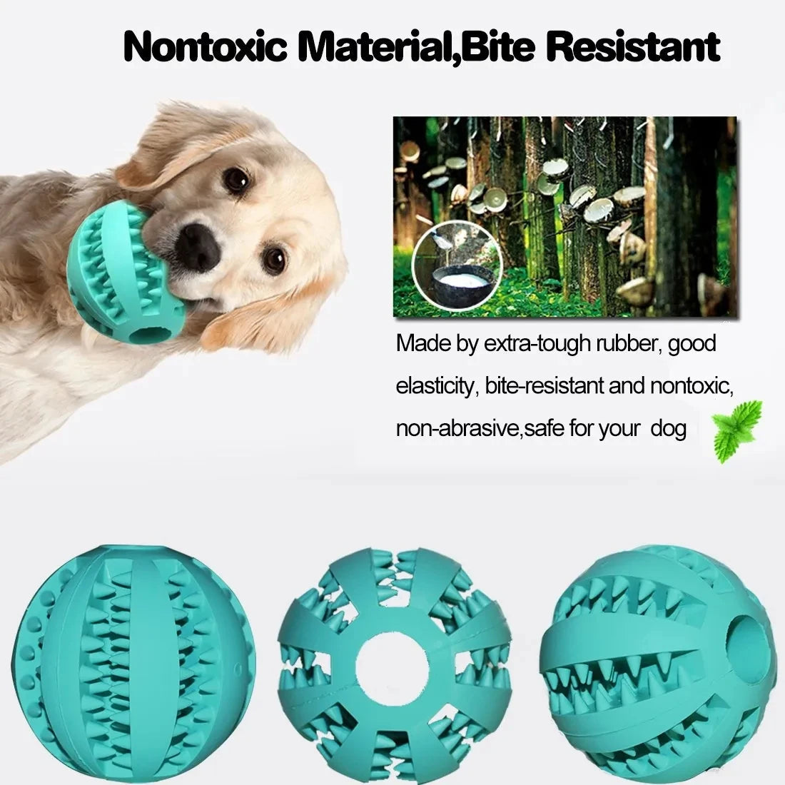 Pet Dog Toys Toy Funny Interactive Elasticity Soft Ball Dog Chew Toy For Dog Tooth Clean Ball Food Extra-tough Rubber Ball Dogs