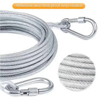 Double-Headed Dog Tie out Cable Leash with Metal Buckle Anti-Rust Steel Wire Outdoor Training Collar Durable Traction Rope Strap