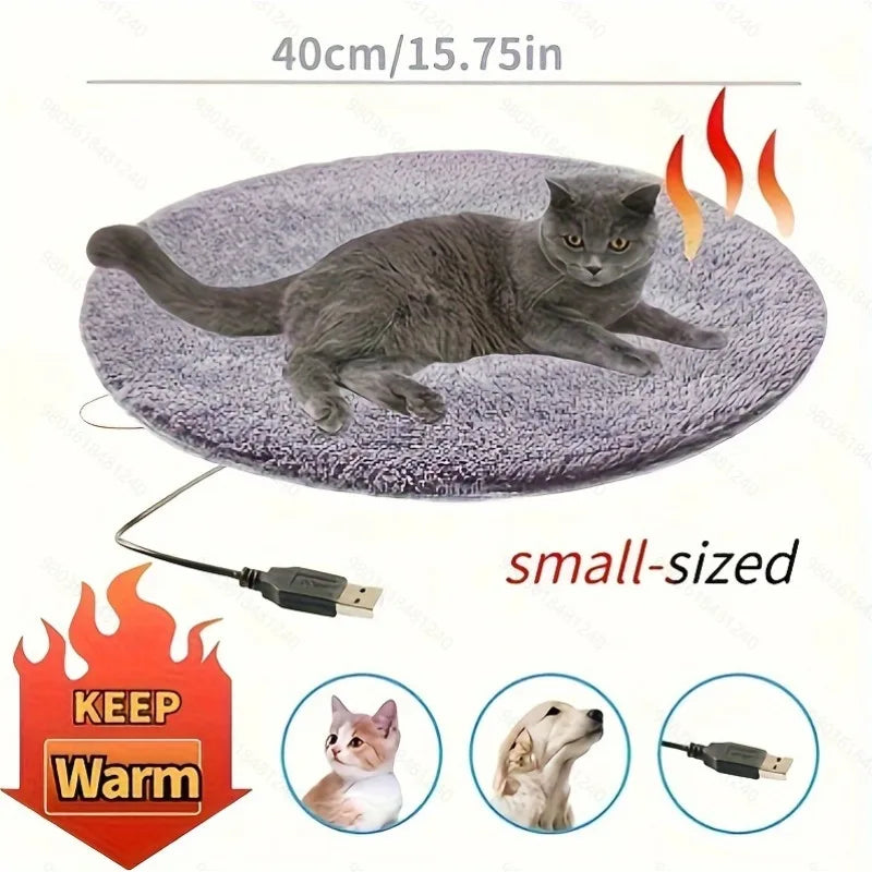 1pc 40cm Pet Electric Blanket Heating Pad Dog Cat Bed Mat Pet Dog Sofa Cushions Pet Space Beds Heater Home Pet Heating Products