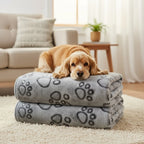 Soft Flannel Pet Blanket for Dogs Cats Plush Mat Dog Paw Print for Cats Dog  High Quality Dog Blanket Pet Mat Warm Dog Supplies
