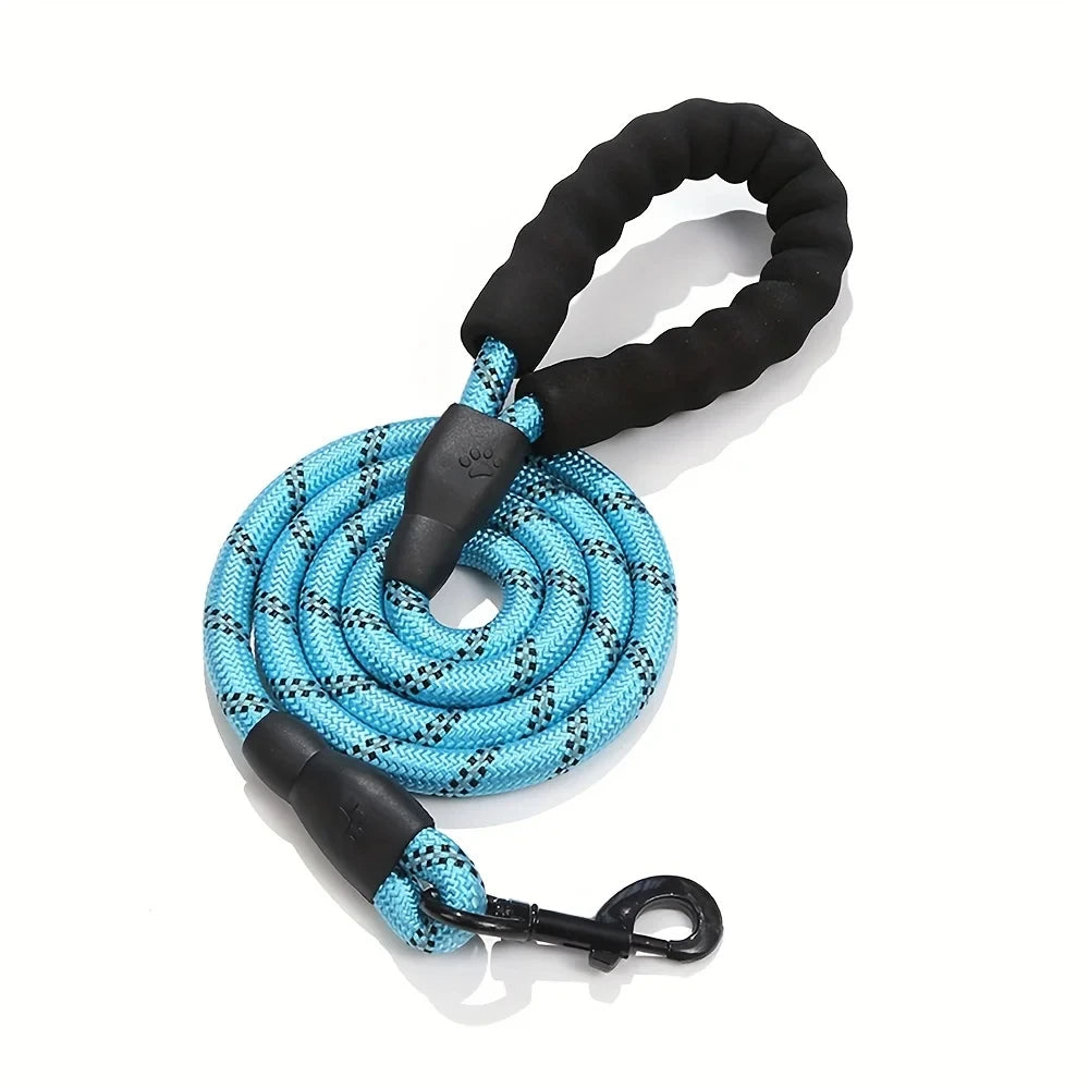 Reflective Dog Leash With Comfortable Padded Handle - Double Heavy Duty Traction Rope For Strong Dogs - Enhance Safety And Contr
